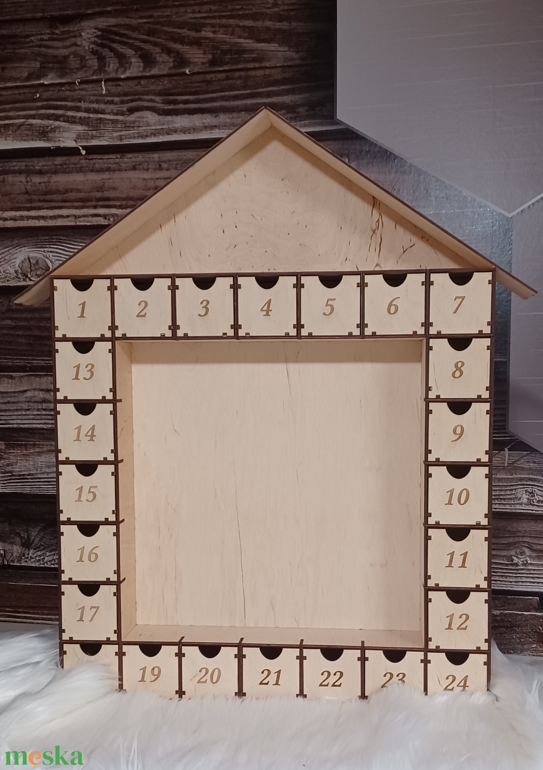 Nagy méretű Adventi naptár kihúzható fiókokkal, prémium minőség! - karácsony - adventi díszek - adventi naptár - Meska.hu
