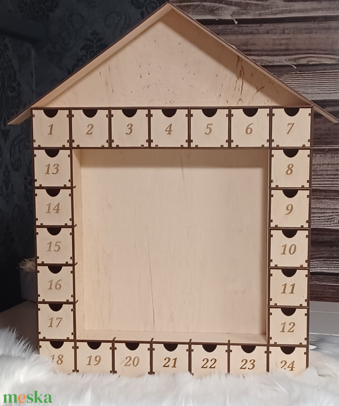 Nagy méretű Adventi naptár kihúzható fiókokkal, prémium minőség! - karácsony - adventi díszek - adventi naptár - Meska.hu
