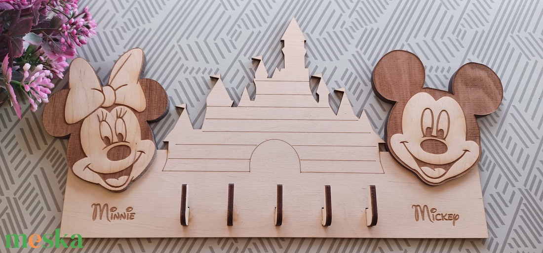 Mickey és Minnie egeres fali kulcstartó - otthon & életmód - dekoráció - fali és függő dekoráció - fali kulcstartó - Meska.hu