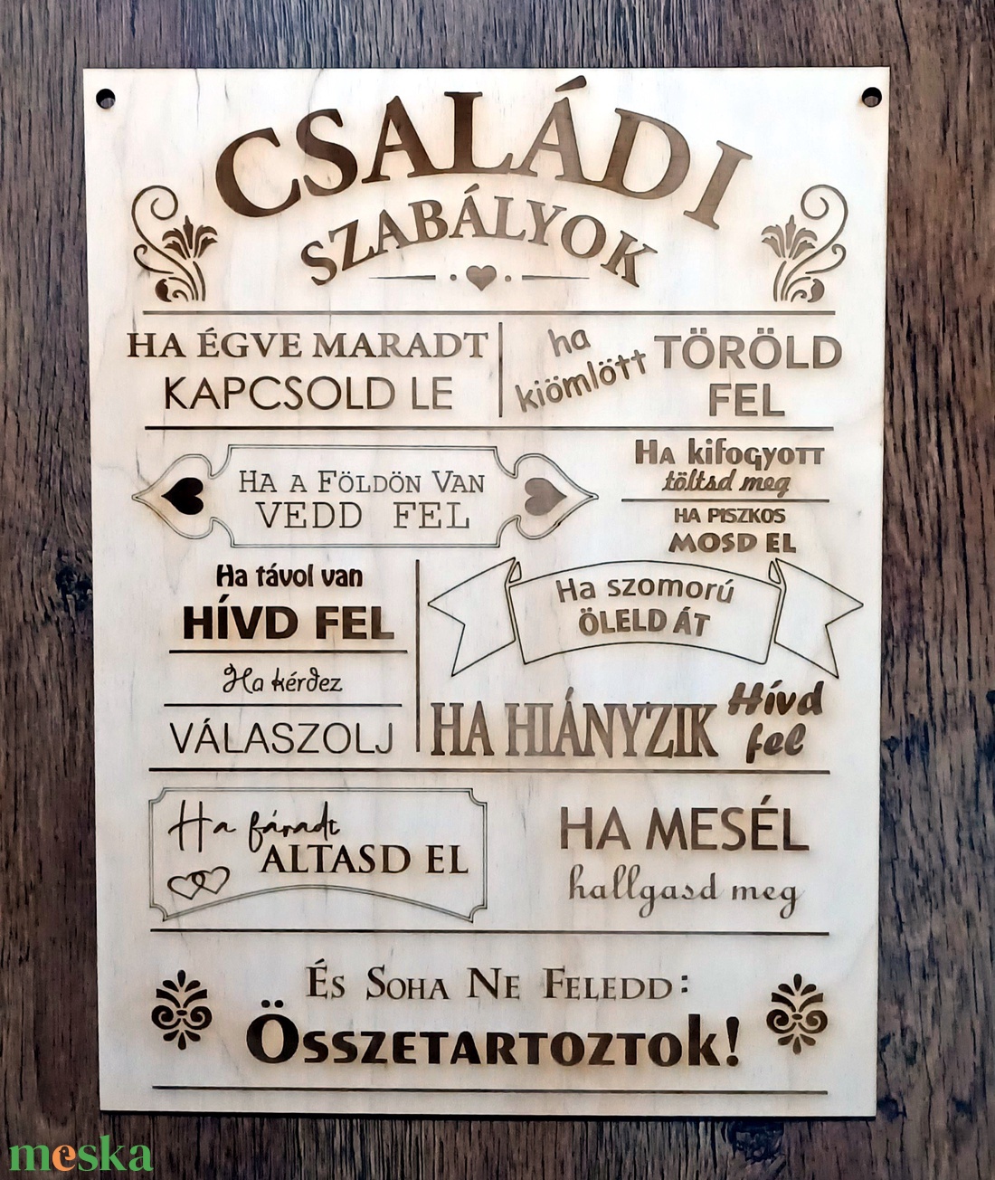 Családi szabályok fa tábla (nagy méret) - otthon & életmód - dekoráció - kép & falikép - fából készült kép - Meska.hu Családi szabályok fa tábla (nagy méret) - otthon & életmód - dekoráció - kép & falikép - fából készült kép - Meska.hu