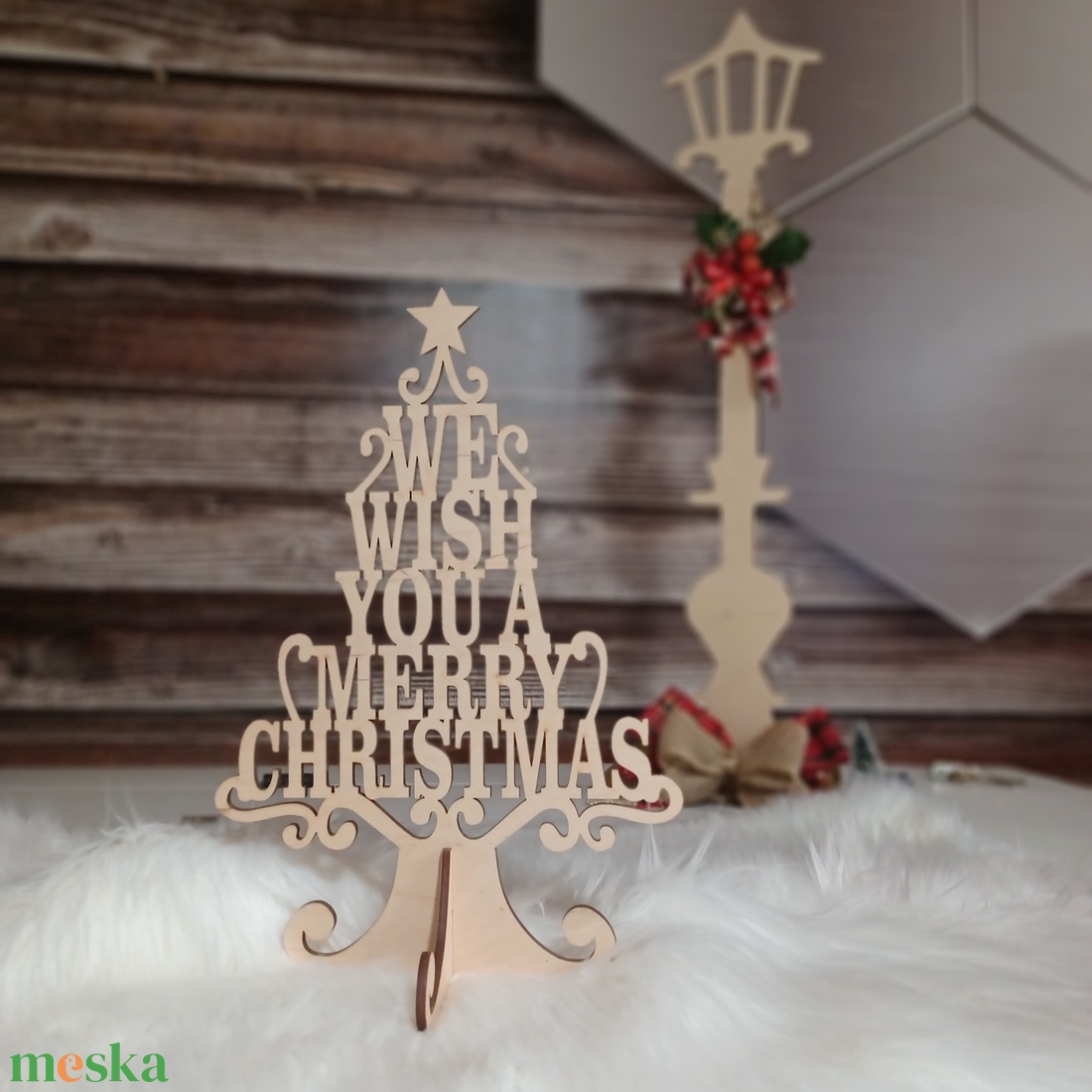 Karácsonyfa, üdvözlőfa, Varázslatos Karácsonyi üzenet - karácsony - karácsonyi lakásdekoráció - ünnepi asztaldekoráció - Meska.hu