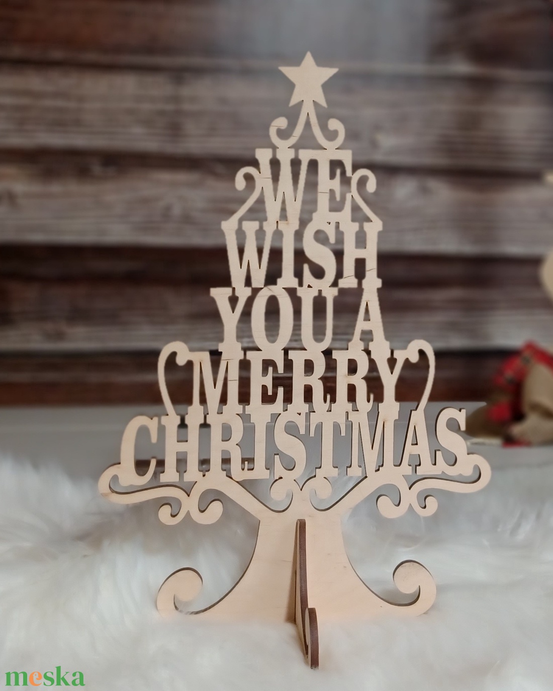 Karácsonyfa, üdvözlőfa, Varázslatos Karácsonyi üzenet - karácsony - karácsonyi lakásdekoráció - ünnepi asztaldekoráció - Meska.hu