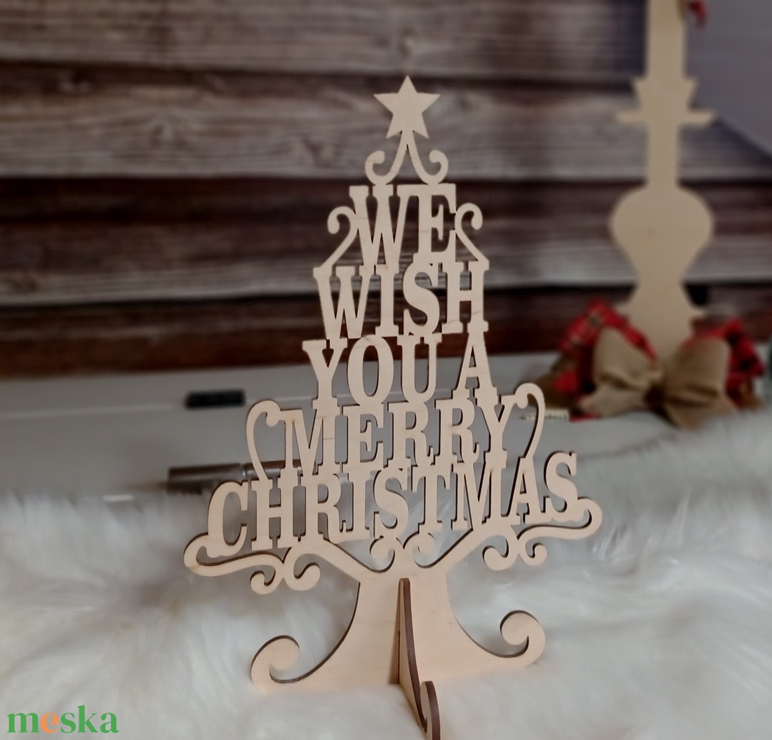 Karácsonyfa, üdvözlőfa, Varázslatos Karácsonyi üzenet - karácsony - karácsonyi lakásdekoráció - ünnepi asztaldekoráció - Meska.hu