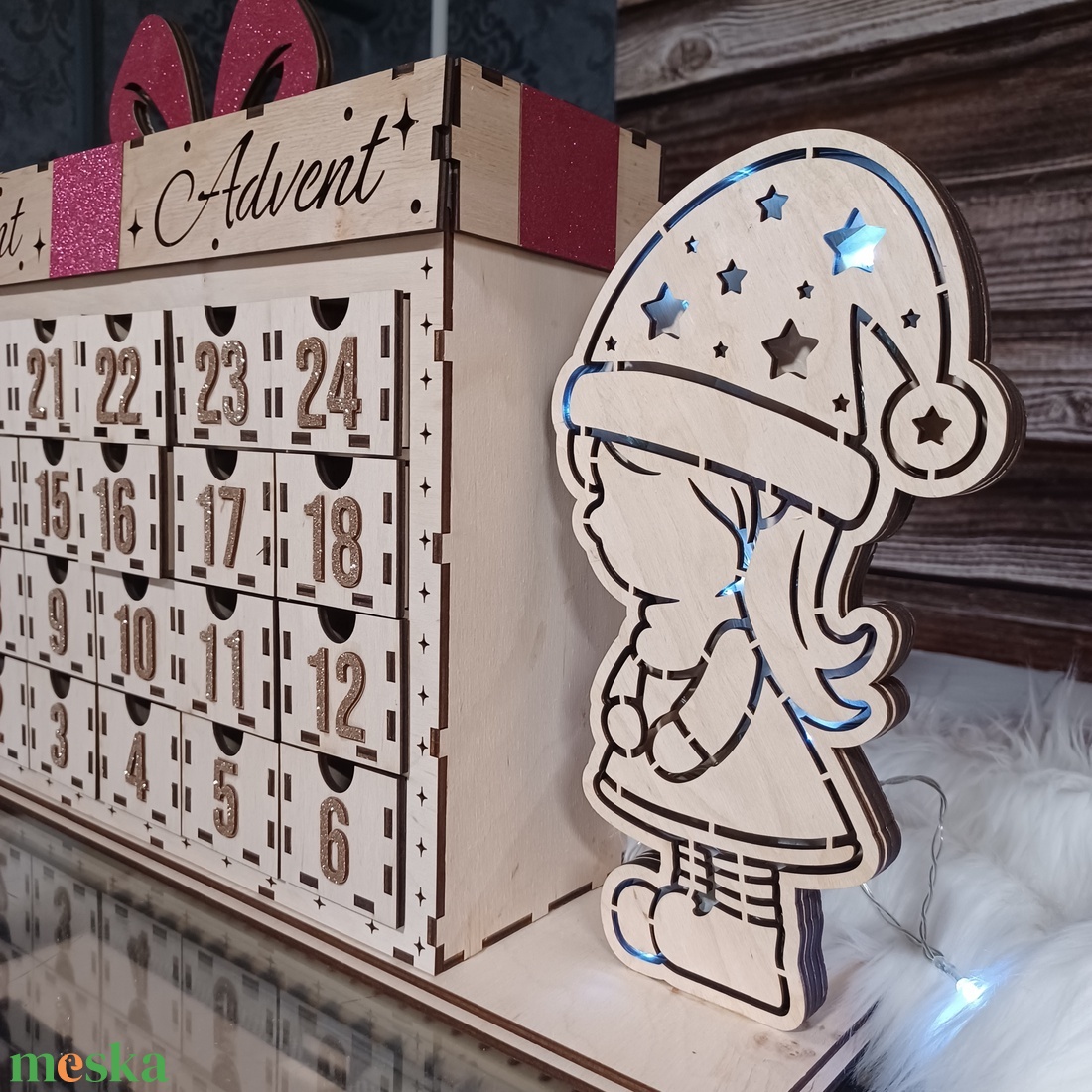 Adventi naptár manókkal, kihúzható fiókokkal, prémium minőség! - karácsony - adventi díszek - adventi naptár - Meska.hu