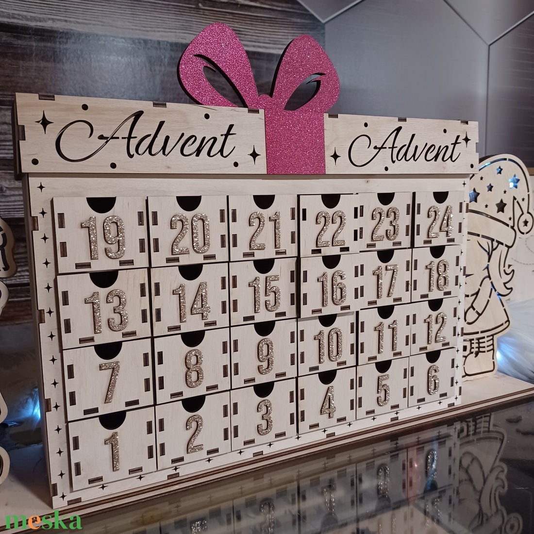 Adventi naptár manókkal, kihúzható fiókokkal, prémium minőség! - karácsony - adventi díszek - adventi naptár - Meska.hu