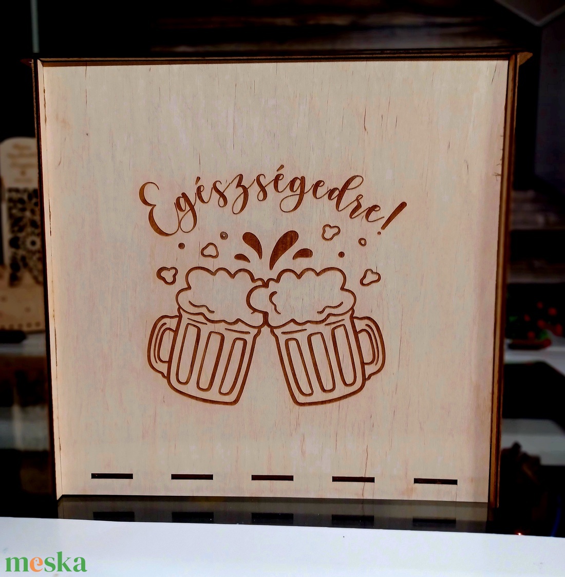 Apának kell egy sör feliratú fa sörtartó  - otthon & életmód - konyhafelszerelés, tálalás - italos kellékek - sörtartó - Meska.hu