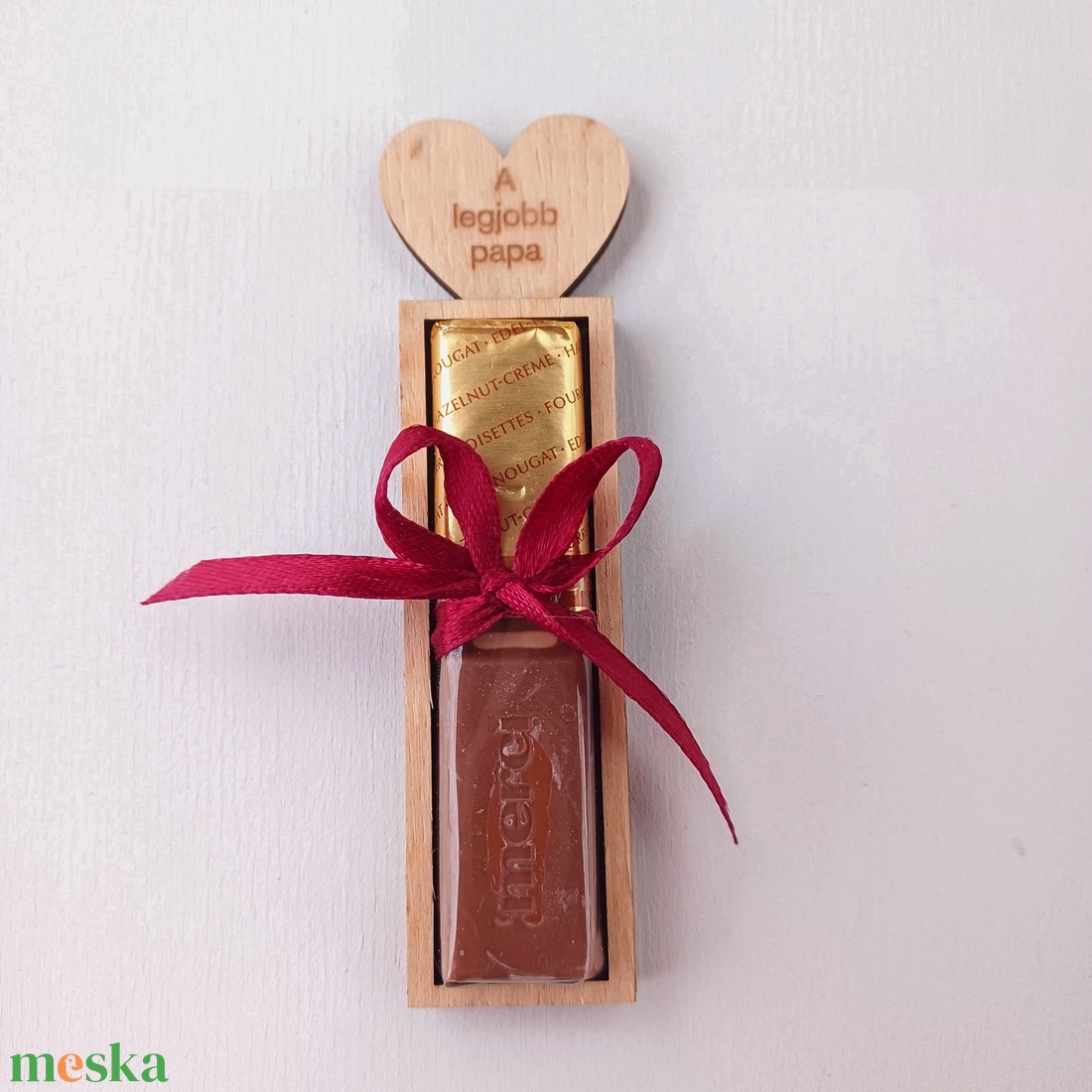 Merci Csokis Szívecskés tartó - Személyre szabható, névre szóló - karácsony - karácsonyi lakásdekoráció - karácsonyi manók, figurák - Meska.hu