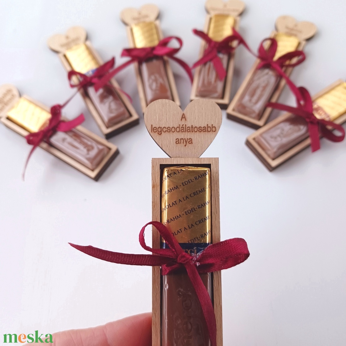 Merci Csokis Szívecskés tartó - Személyre szabható, névre szóló - karácsony - karácsonyi lakásdekoráció - karácsonyi manók, figurák - Meska.hu