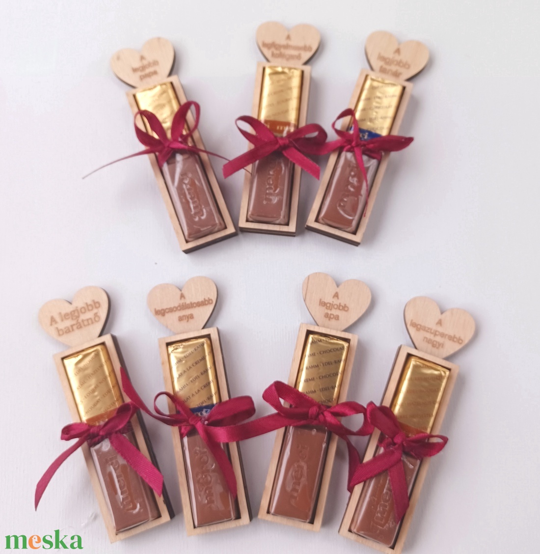Merci Csokis Szívecskés tartó - Személyre szabható, névre szóló - karácsony - karácsonyi lakásdekoráció - karácsonyi manók, figurák - Meska.hu