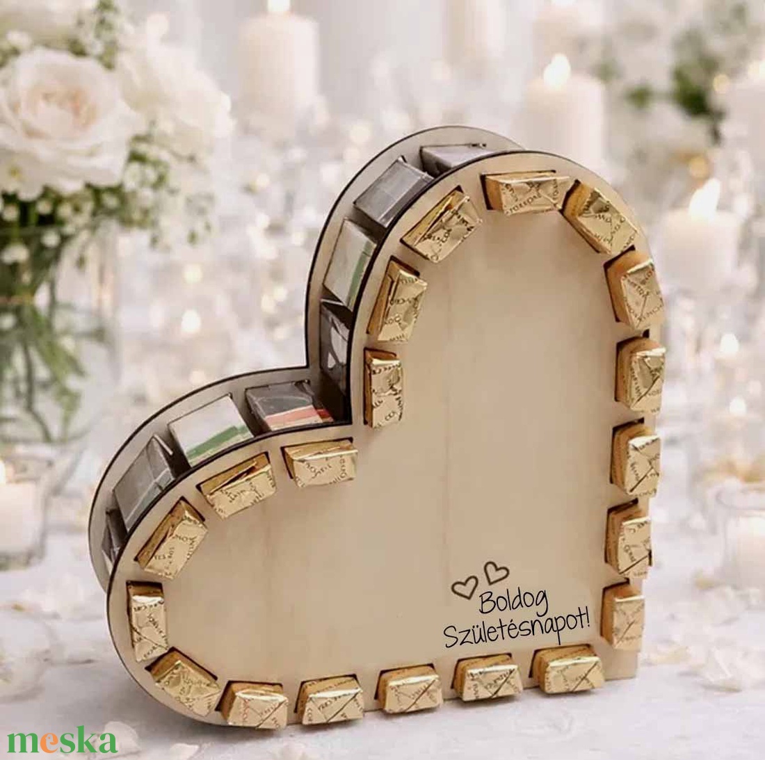 Szív alakú csokidoboz � különleges, személyre szabható ajándék - esküvő - emlék & ajándék - köszönőajándék - Meska.hu