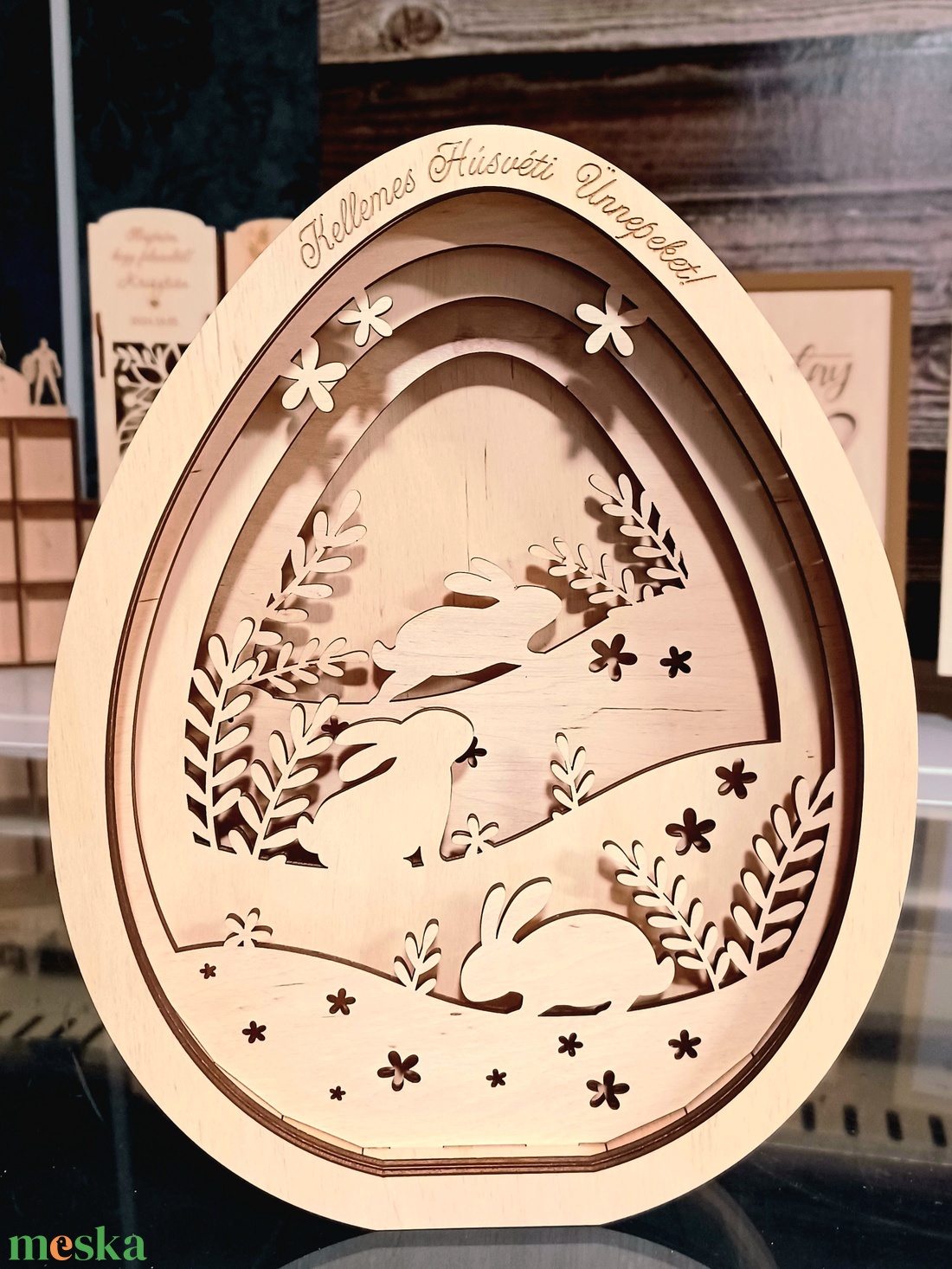 Húsvéti dekoráció fából 30 cm - ünnepi díszek, dekorációk - húsvéti díszek és dekorációk - húsvéti asztaldíszek - Meska.hu