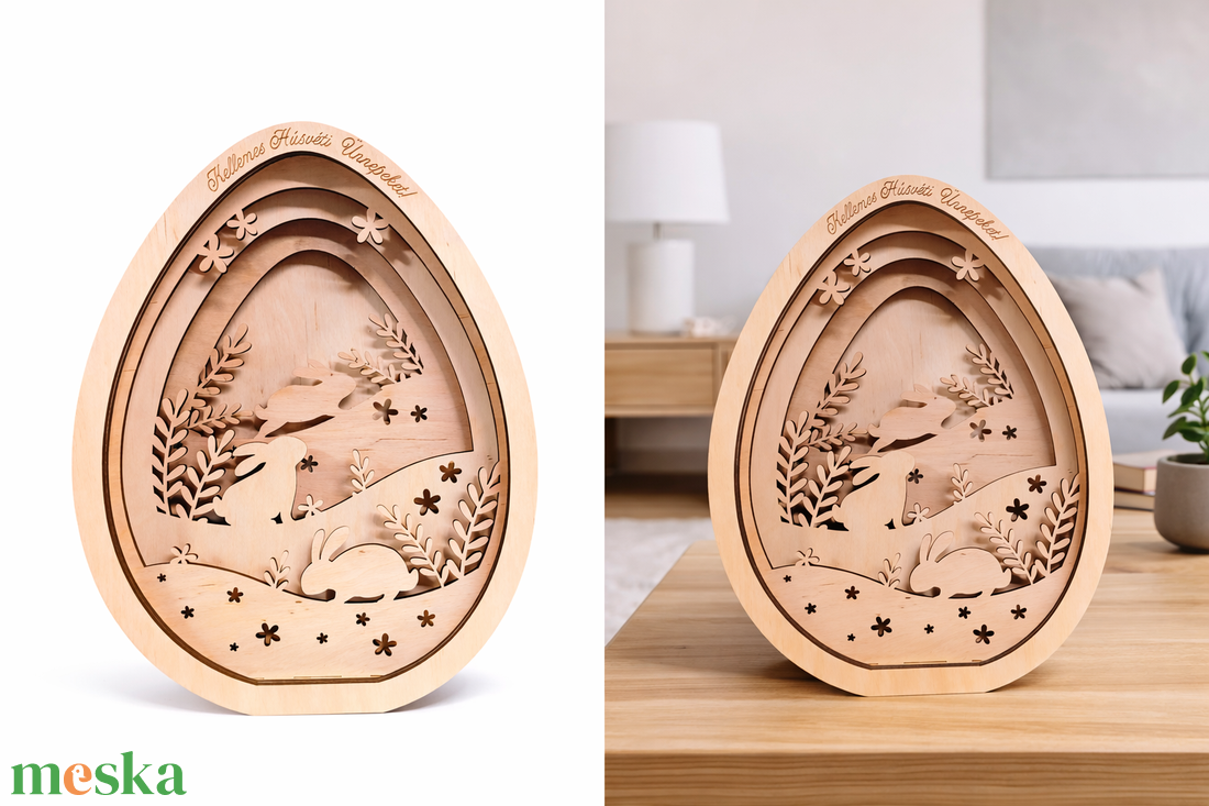 Húsvéti dekoráció fából 30 cm - ünnepi díszek, dekorációk - húsvéti díszek és dekorációk - húsvéti asztaldíszek - Meska.hu