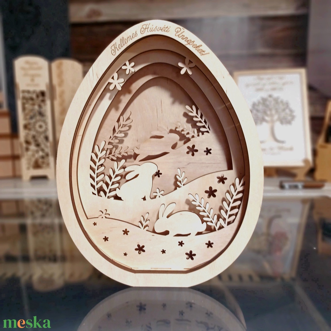 Húsvéti dekoráció fából 30 cm - ünnepi díszek, dekorációk - húsvéti díszek és dekorációk - húsvéti asztaldíszek - Meska.hu
