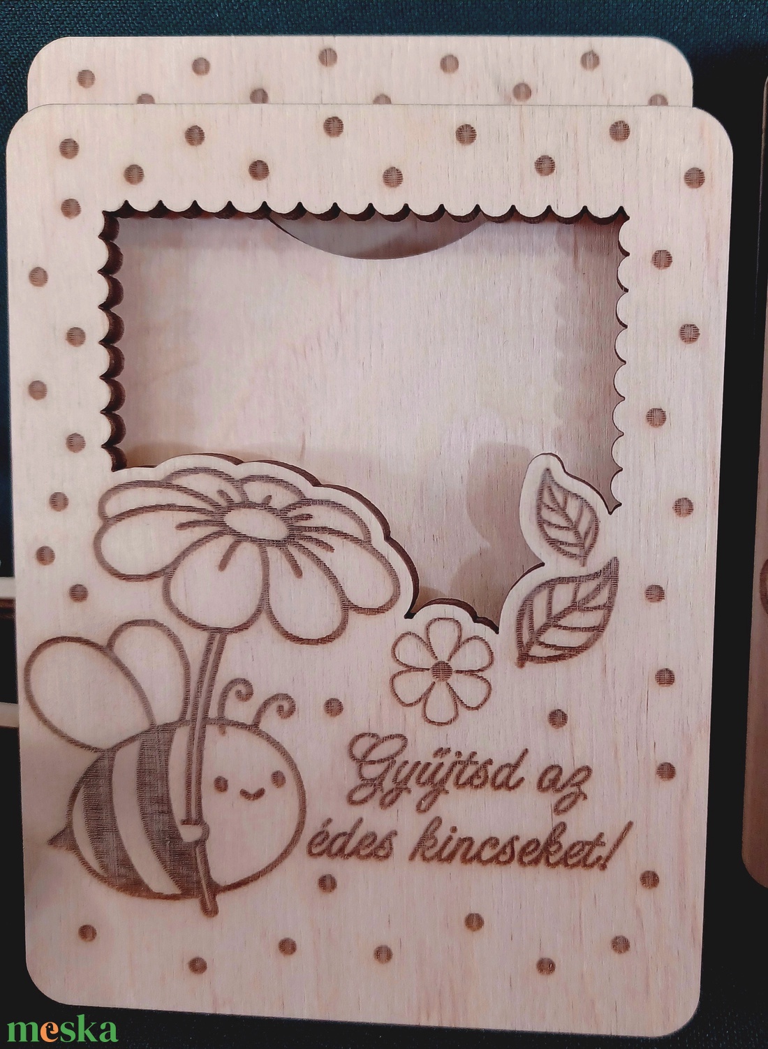 Pénzátadó méhecskés motívummal - ünnepi díszek, dekorációk - húsvéti díszek és dekorációk - húsvéti pénzátadó - Meska.hu