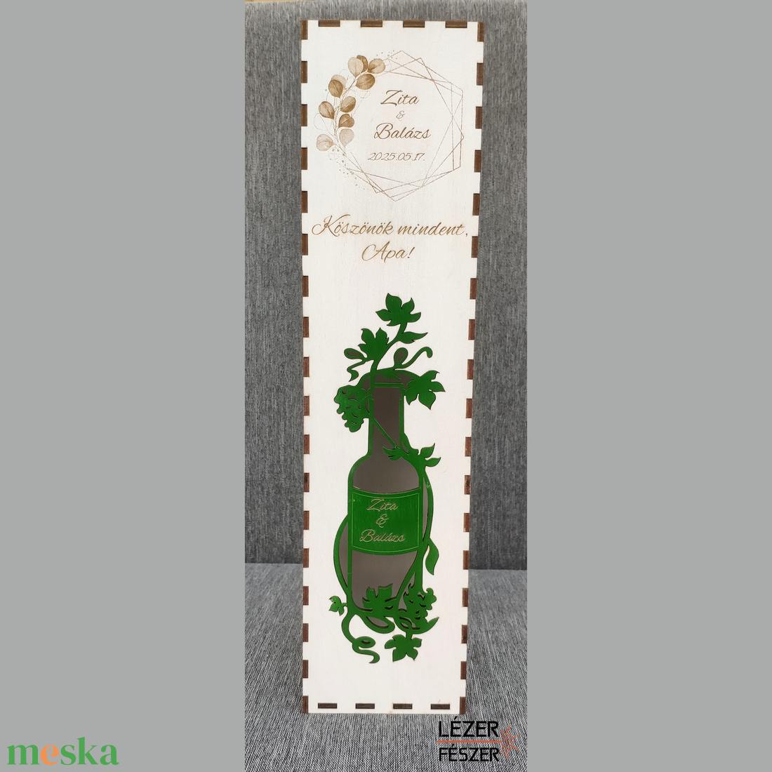 Esküvői köszönőajándék boros doboz - esküvő - emlék & ajándék - köszönőajándék - Meska.hu