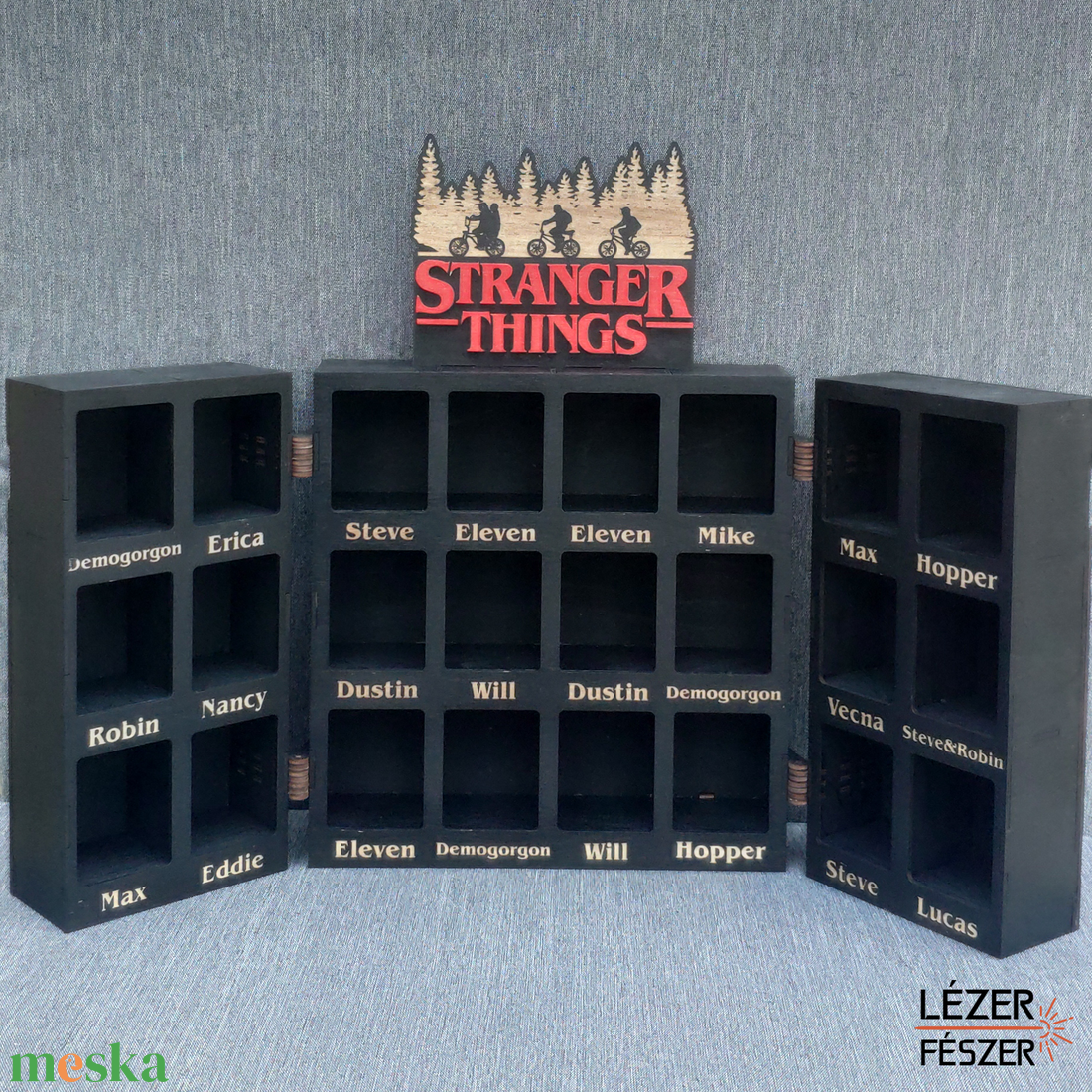 Stranger Things fa gyűjtőszekrény Kinder Joy figurákhoz - otthon & életmód - tárolás & rendszerezés - íróasztali tároló - Meska.hu