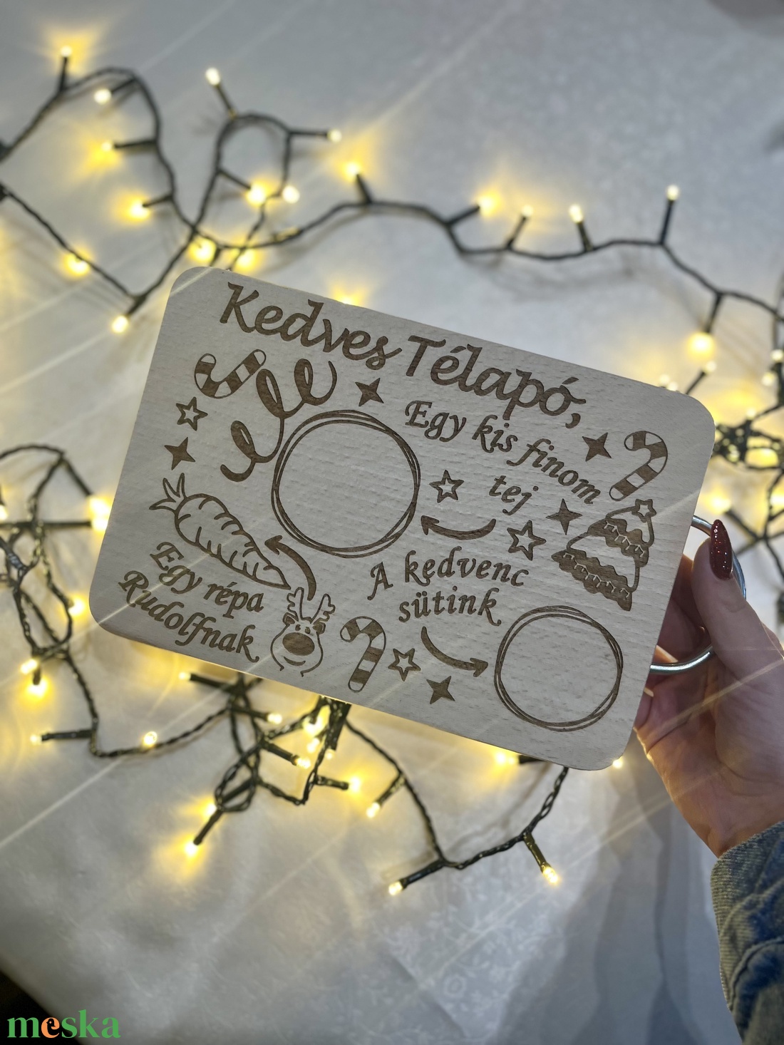 Mikulásváró deszka - karácsony - mikulás - mikulás beltéri dekoráció - Meska.hu