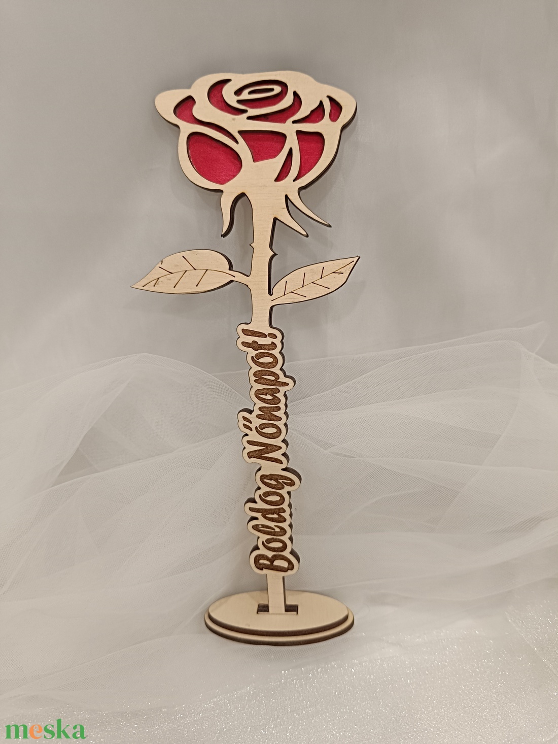 nőnapi örök rózsa - otthon & életmód - virágdekoráció - virágdíszek - lézervágott virágdíszek - Meska.hu