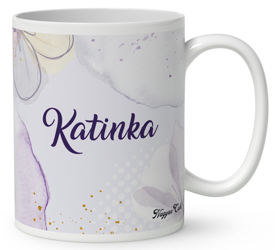 Névvel kérhető - Bájos ibolya virágos tündér mintás bögre - otthon & életmód - konyhafelszerelés, tálalás - tálalás - bögre & csésze - Meska.hu