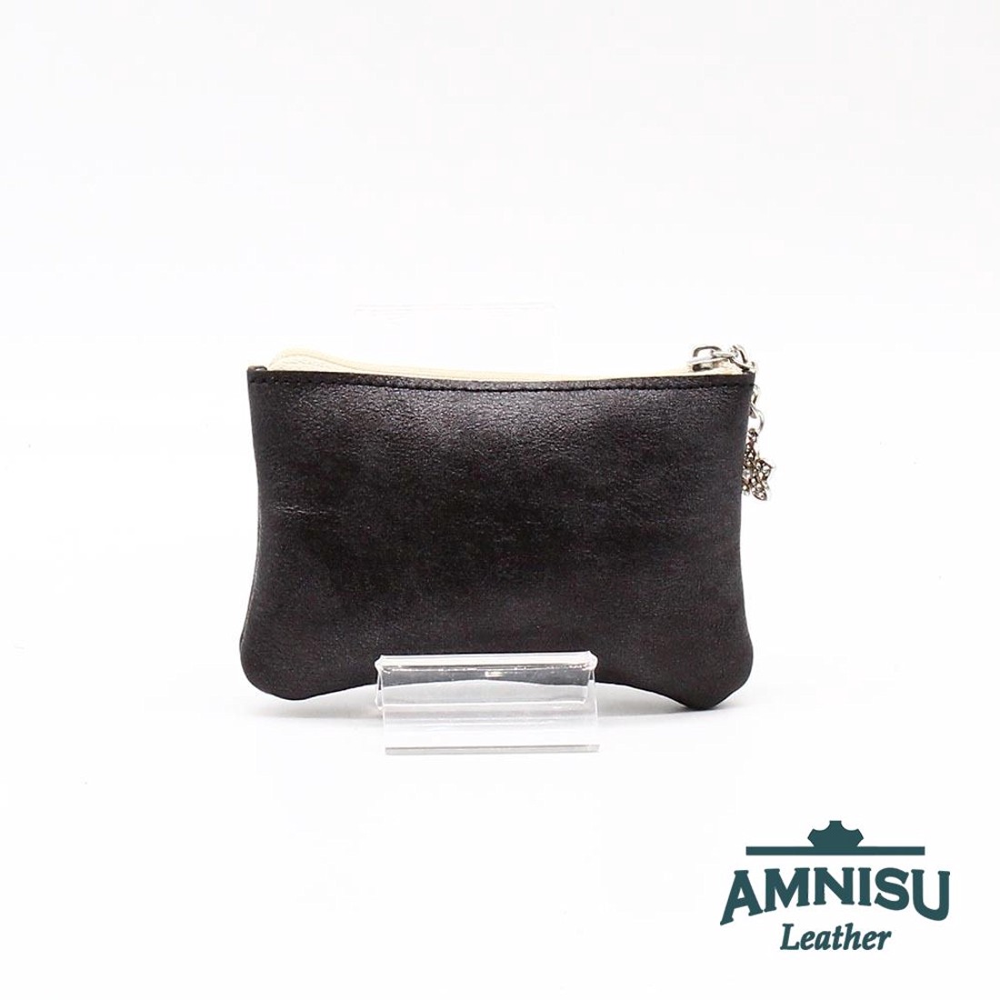 Fényes fekete - óarany ívelt egy cipzáras kulcstartó C8006 - táska & tok - kulcstartó & táskadísz - kulcstartó - Meska.hu