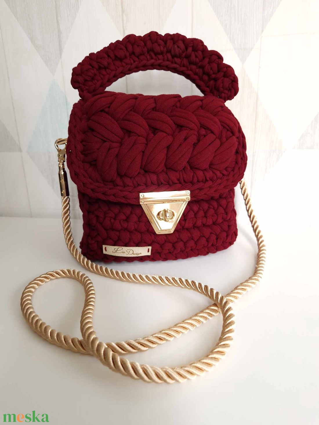 Marshmallow burgundy - táska & tok - kézitáska & válltáska - kézitáska - Meska.hu