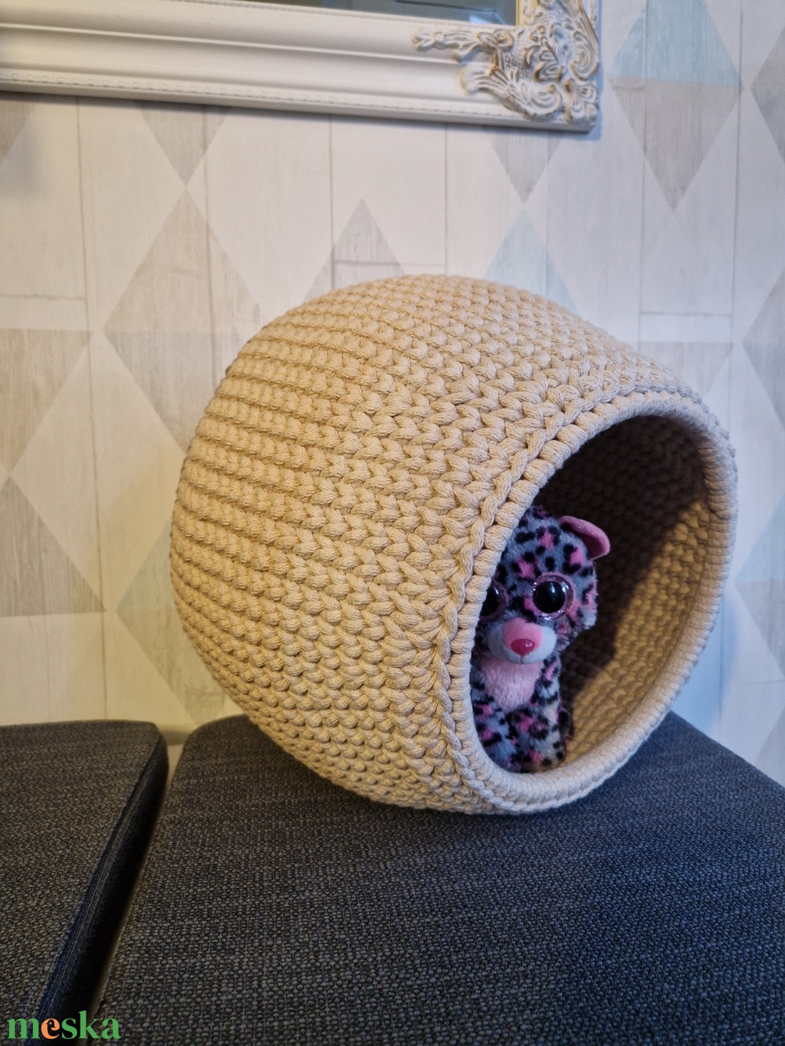 Cica kosár - otthon & életmód - tárolás & rendszerezés - tárolókosár - Meska.hu