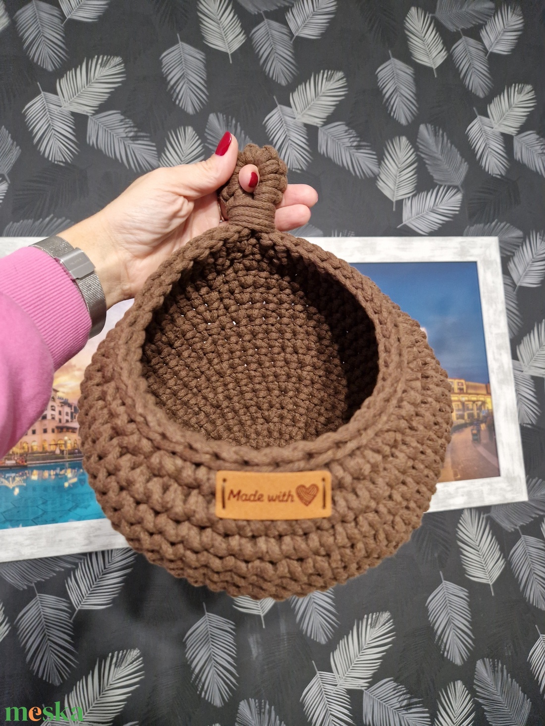 Felakasztható tároló kosár - otthon & életmód - tárolás & rendszerezés - tárolókosár - Meska.hu