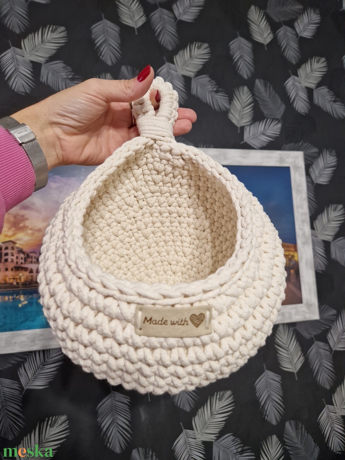 Felakasztható tároló kosár - otthon & életmód - tárolás & rendszerezés - tárolókosár - Meska.hu