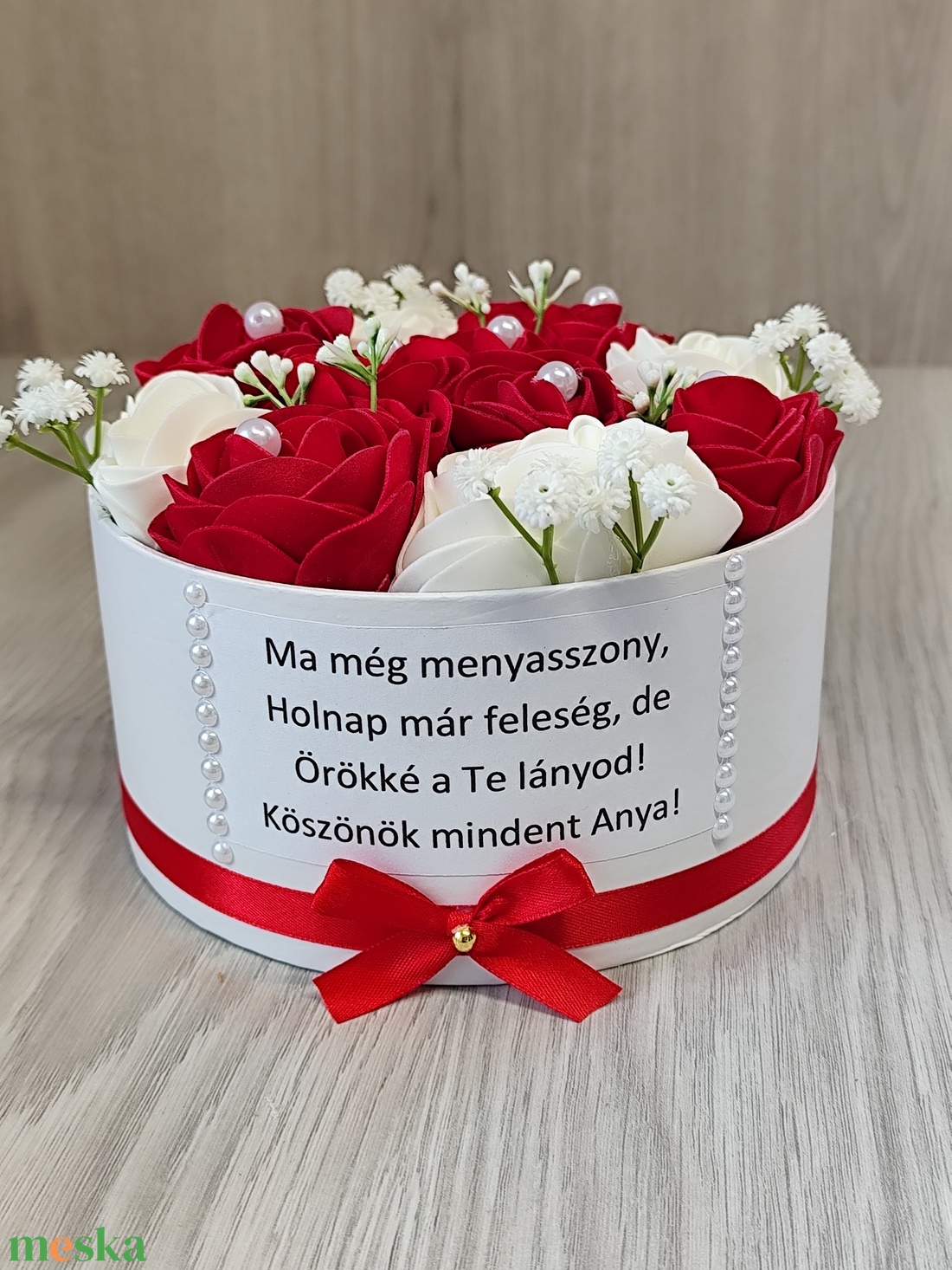 szülőköszöntő virágbox piros-fehér - esküvő - emlék & ajándék - szülőköszöntő ajándék - Meska.hu szülőköszöntő virágbox piros-fehér - esküvő - emlék & ajándék - szülőköszöntő ajándék - Meska.hu