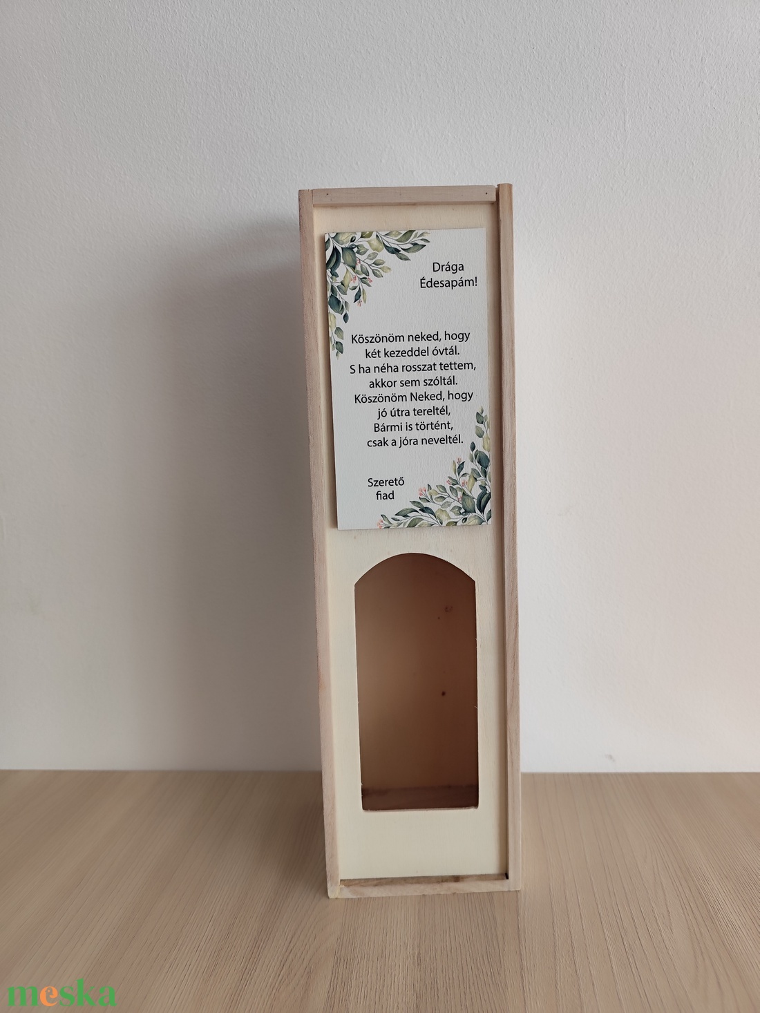 Szülőköszöntő ajándk fa bortartó - esküvő - emlék & ajándék - szülőköszöntő ajándék - Meska.hu