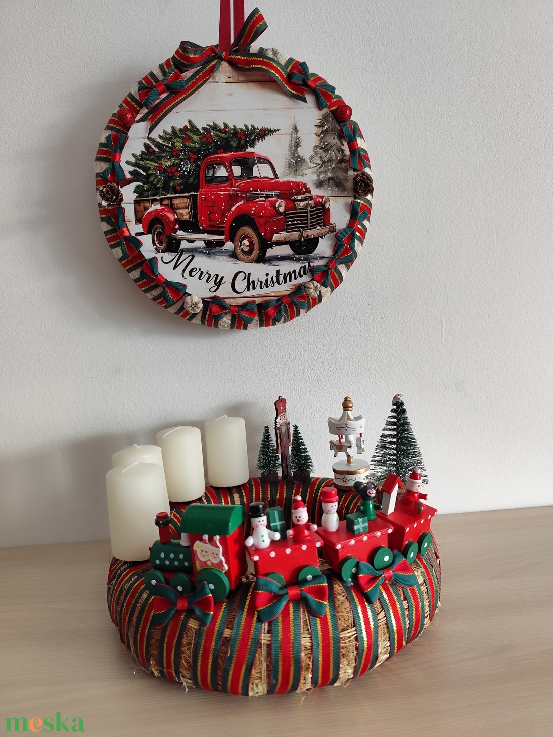Adventi koszorú fa vonatos körhintás - karácsony - adventi díszek - adventi koszorú - Meska.hu Adventi koszorú fa vonatos körhintás - karácsony - adventi díszek - adventi koszorú - Meska.hu
