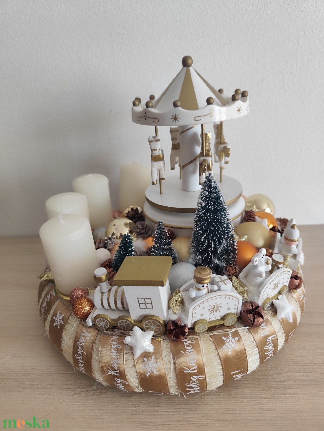 Adventi koszorú körhintás fa vonattal - karácsony - adventi díszek - adventi koszorú - Meska.hu Adventi koszorú körhintás fa vonattal - karácsony - adventi díszek - adventi koszorú - Meska.hu