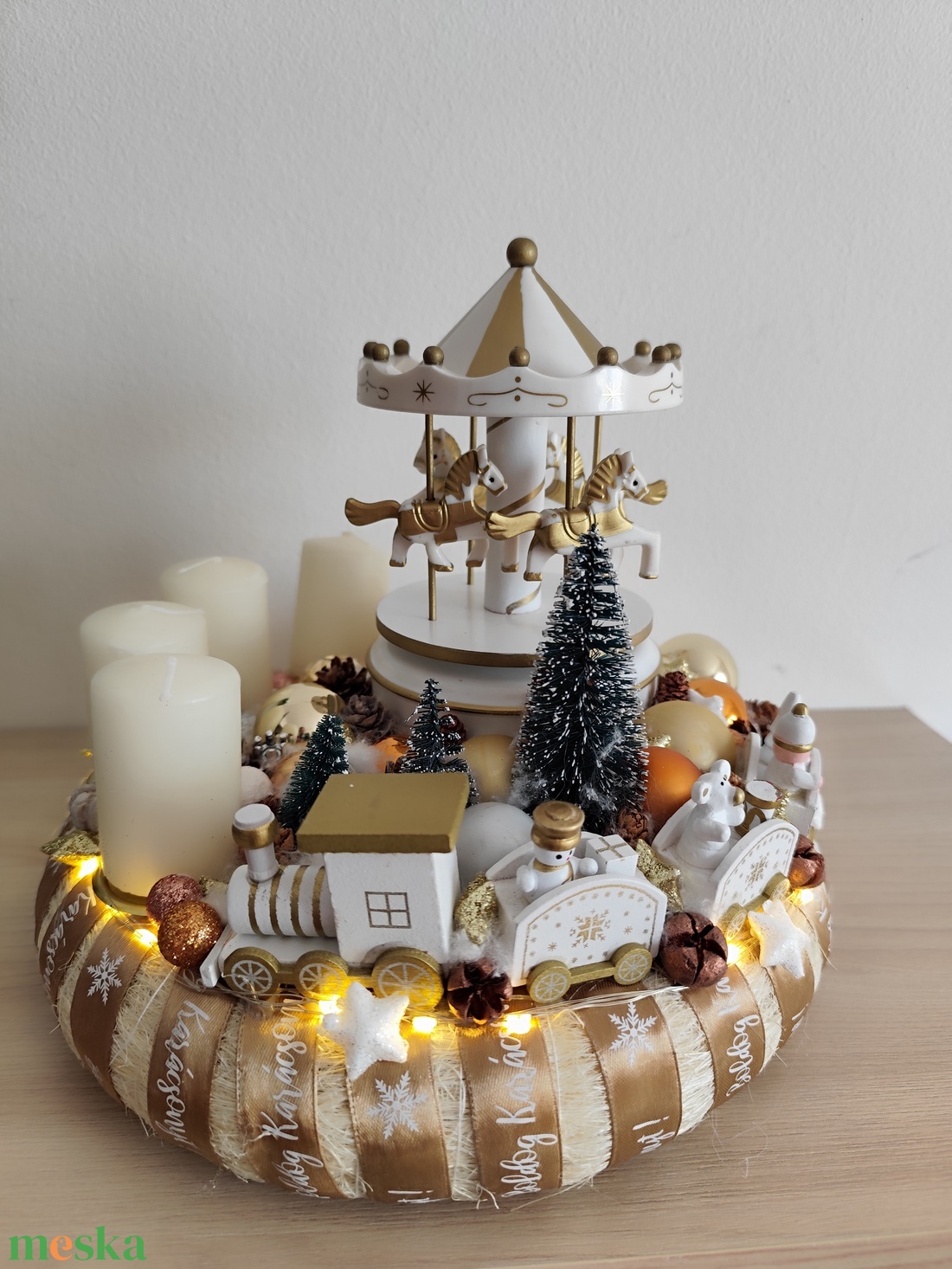 Adventi koszorú körhintás fa vonattal - karácsony - adventi díszek - adventi koszorú - Meska.hu Adventi koszorú körhintás fa vonattal - karácsony - adventi díszek - adventi koszorú - Meska.hu