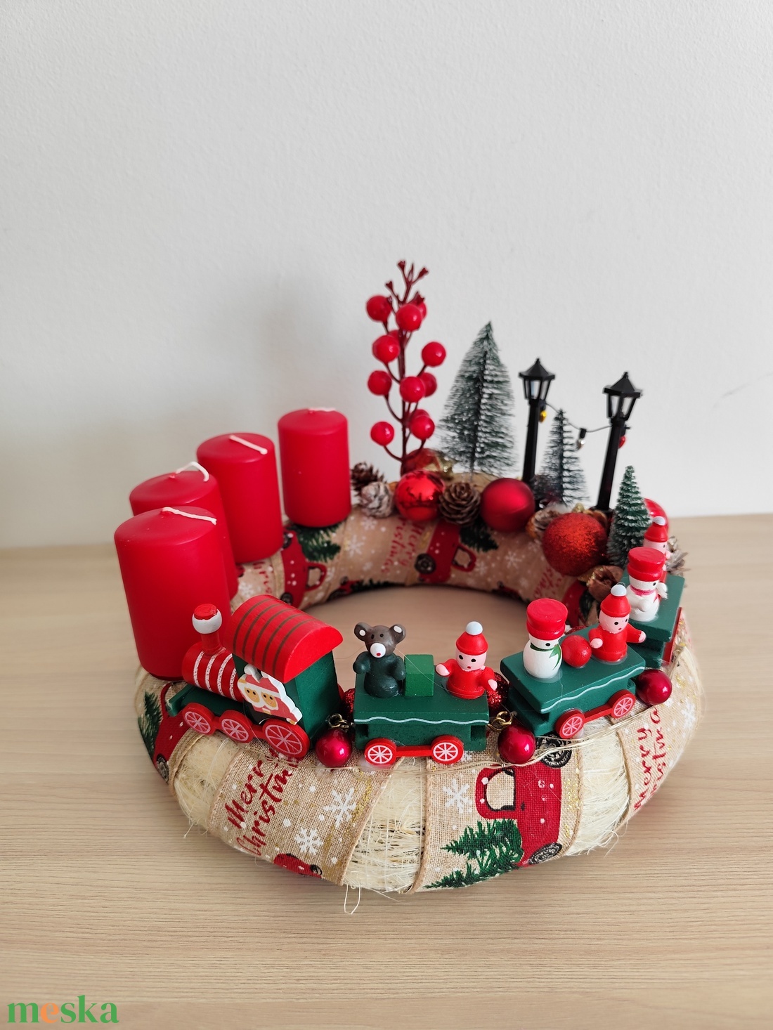 Adventi koszorú fa vonatos - karácsony - adventi díszek - adventi koszorú - Meska.hu Adventi koszorú fa vonatos - karácsony - adventi díszek - adventi koszorú - Meska.hu