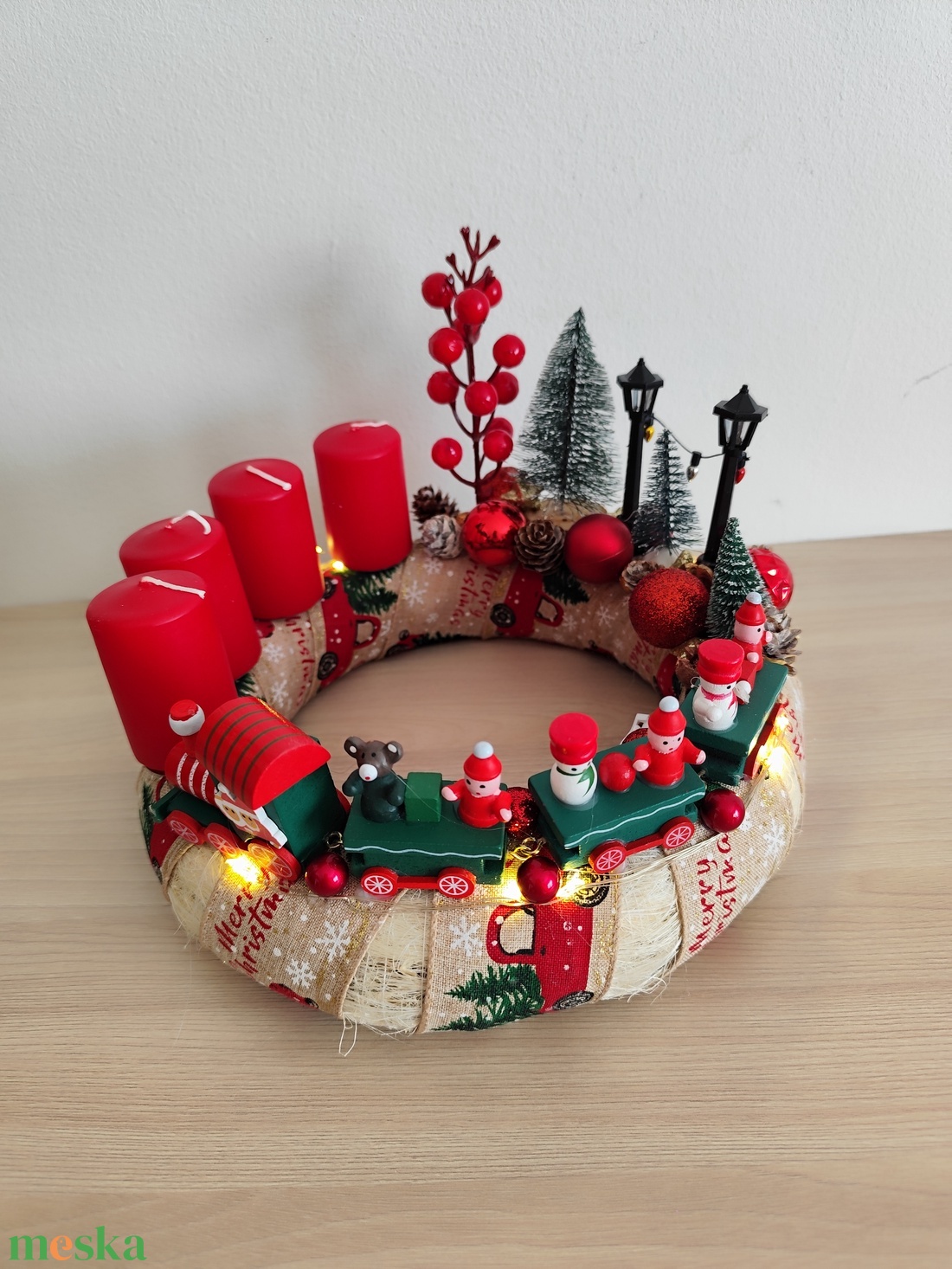 Adventi koszorú fa vonatos - karácsony - adventi díszek - adventi koszorú - Meska.hu Adventi koszorú fa vonatos - karácsony - adventi díszek - adventi koszorú - Meska.hu