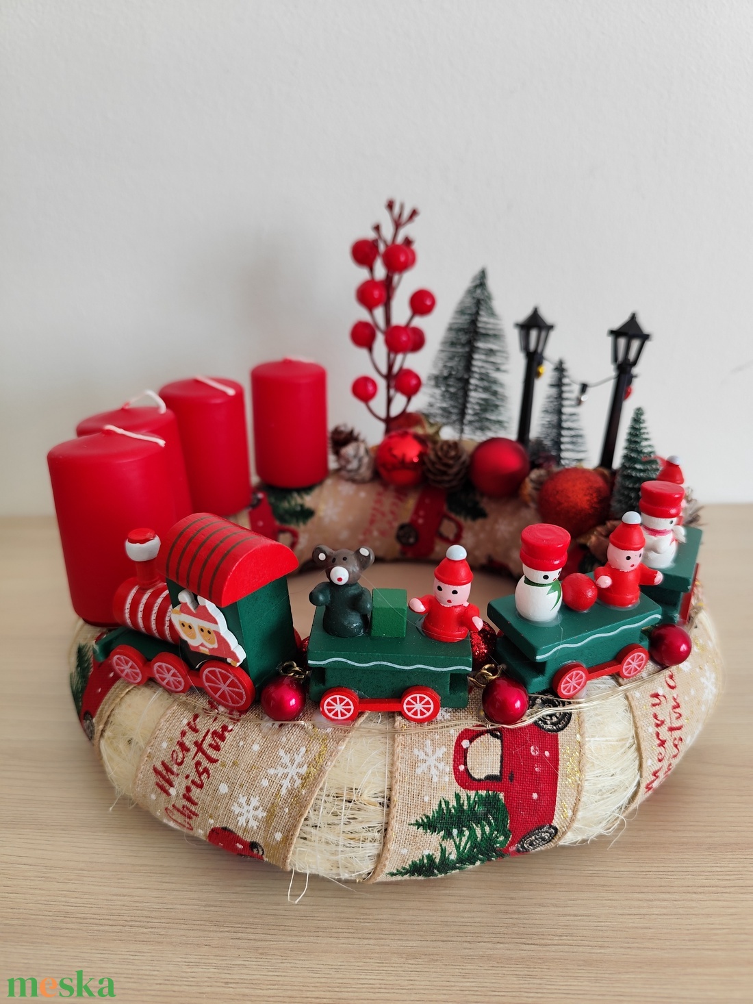 Adventi koszorú fa vonatos - karácsony - adventi díszek - adventi koszorú - Meska.hu Adventi koszorú fa vonatos - karácsony - adventi díszek - adventi koszorú - Meska.hu