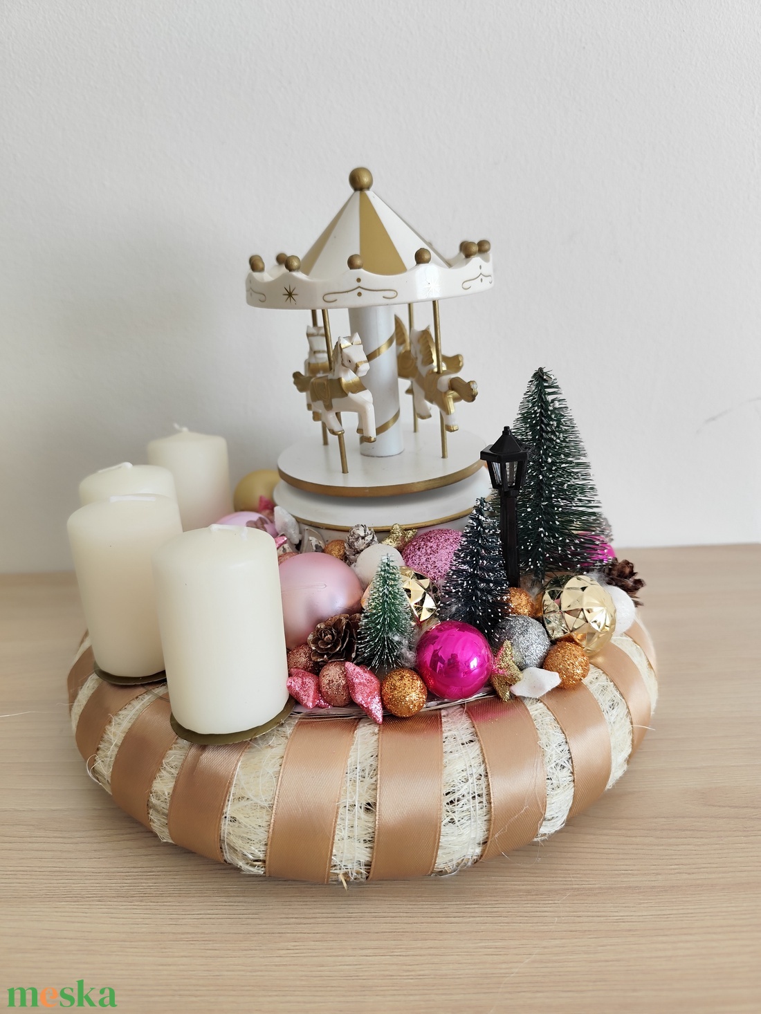 Adventi koszorú körhintás - karácsony - adventi díszek - adventi koszorú - Meska.hu