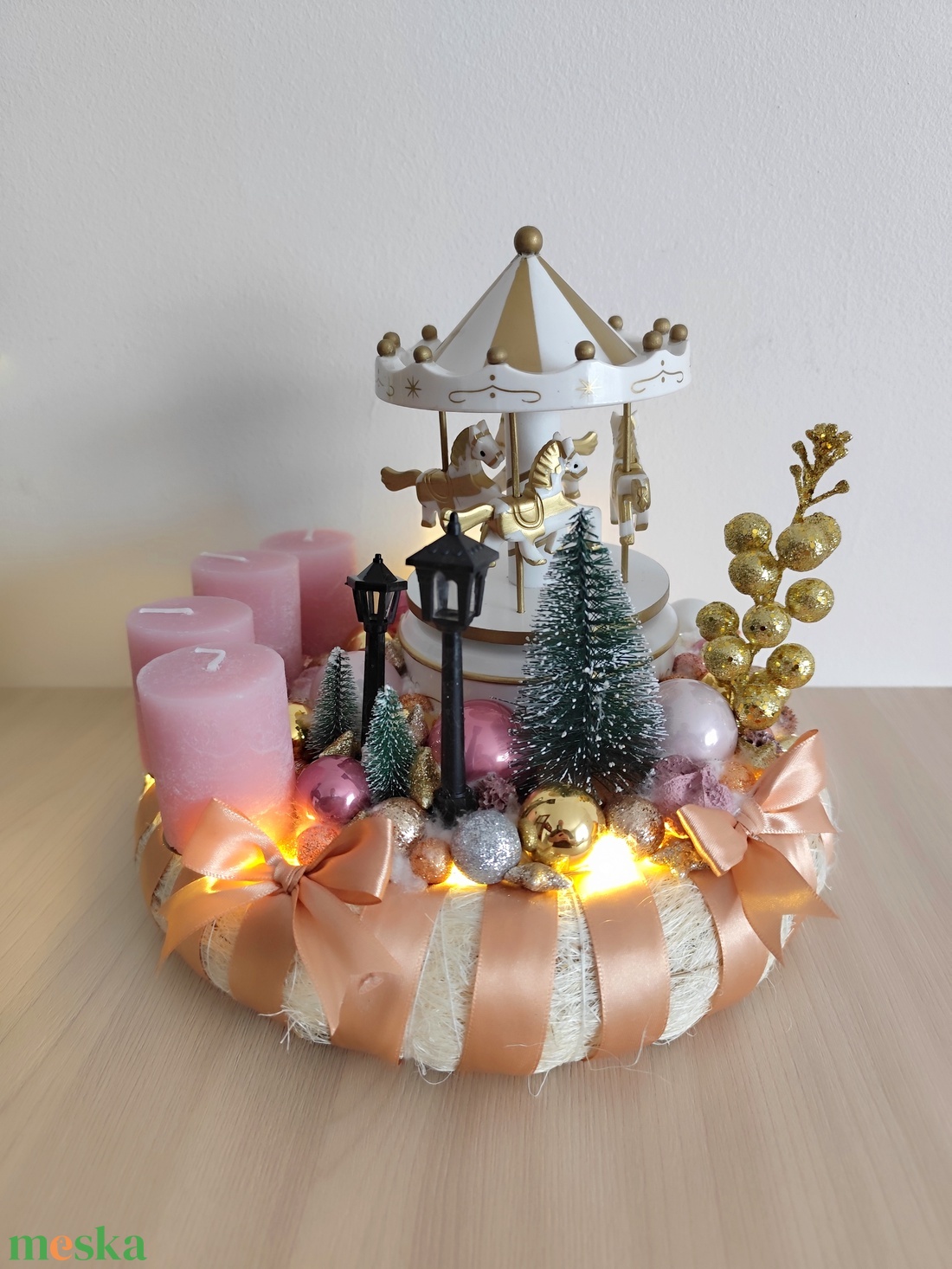 Adventi koszorú körhintás - karácsony - adventi díszek - adventi koszorú - Meska.hu