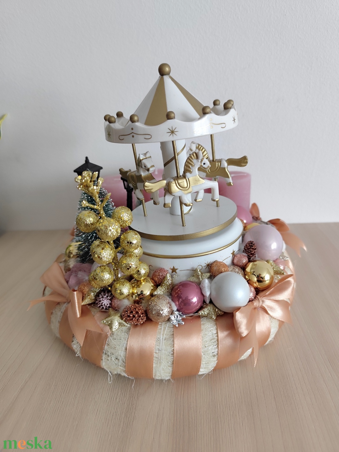 Adventi koszorú körhintás - karácsony - adventi díszek - adventi koszorú - Meska.hu