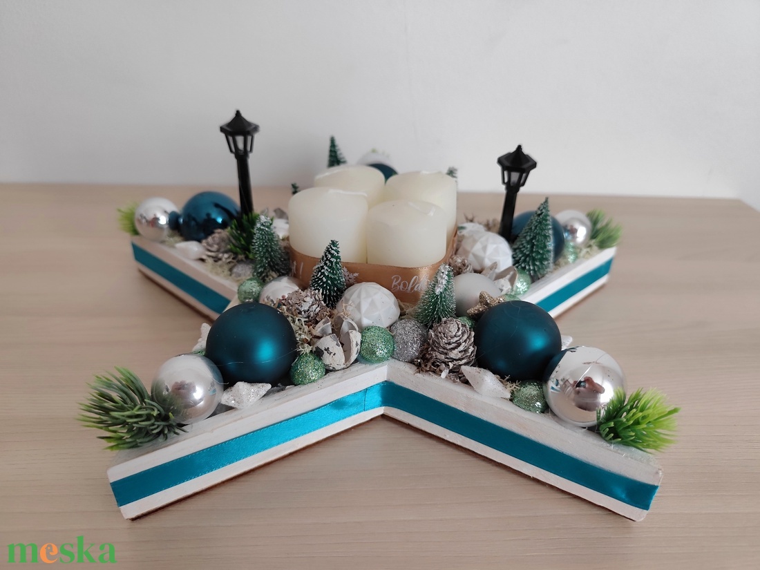 Adventi koszorú csillag - karácsony - adventi díszek - adventi gyertyadíszek és koszorúdíszek - Meska.hu