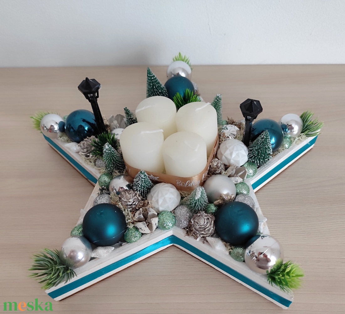 Adventi koszorú csillag - karácsony - adventi díszek - adventi gyertyadíszek és koszorúdíszek - Meska.hu