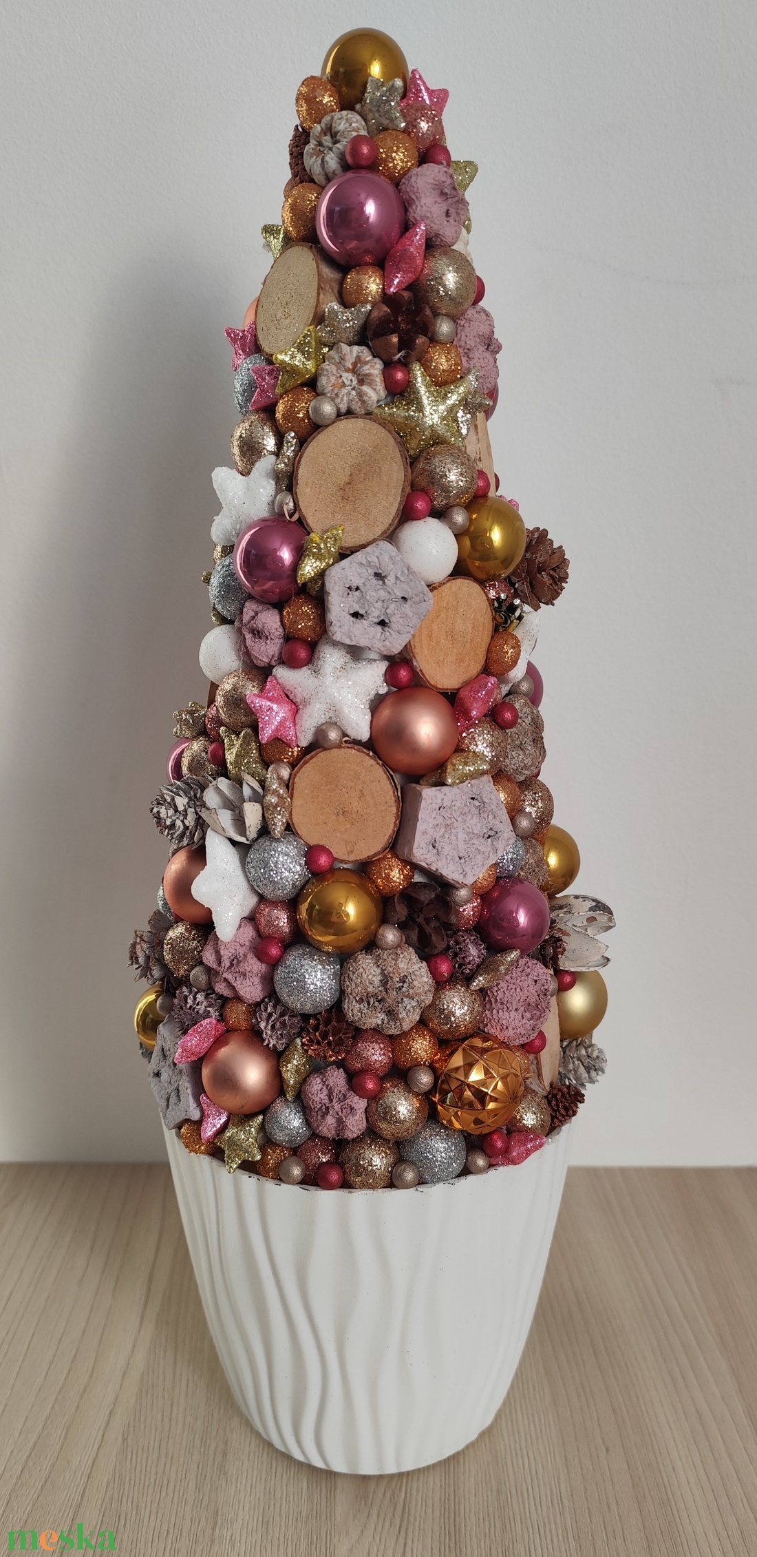 Karácsonyi asztaldísz karácsonyfa - karácsony - adventi díszek - adventi asztaldísz - Meska.hu