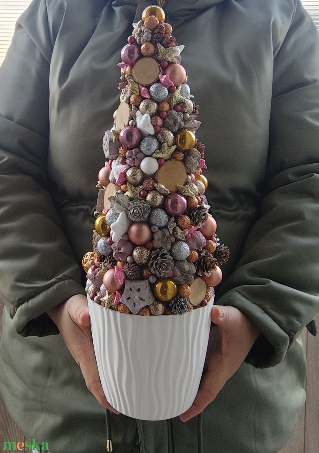 Karácsonyi asztaldísz karácsonyfa - karácsony - adventi díszek - adventi asztaldísz - Meska.hu