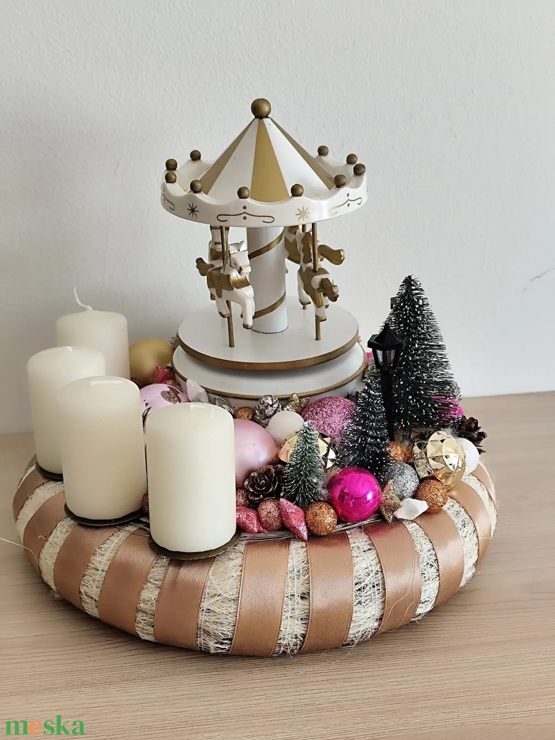 Adventi koszorú körhintás - karácsony - adventi díszek - adventi koszorú - Meska.hu
