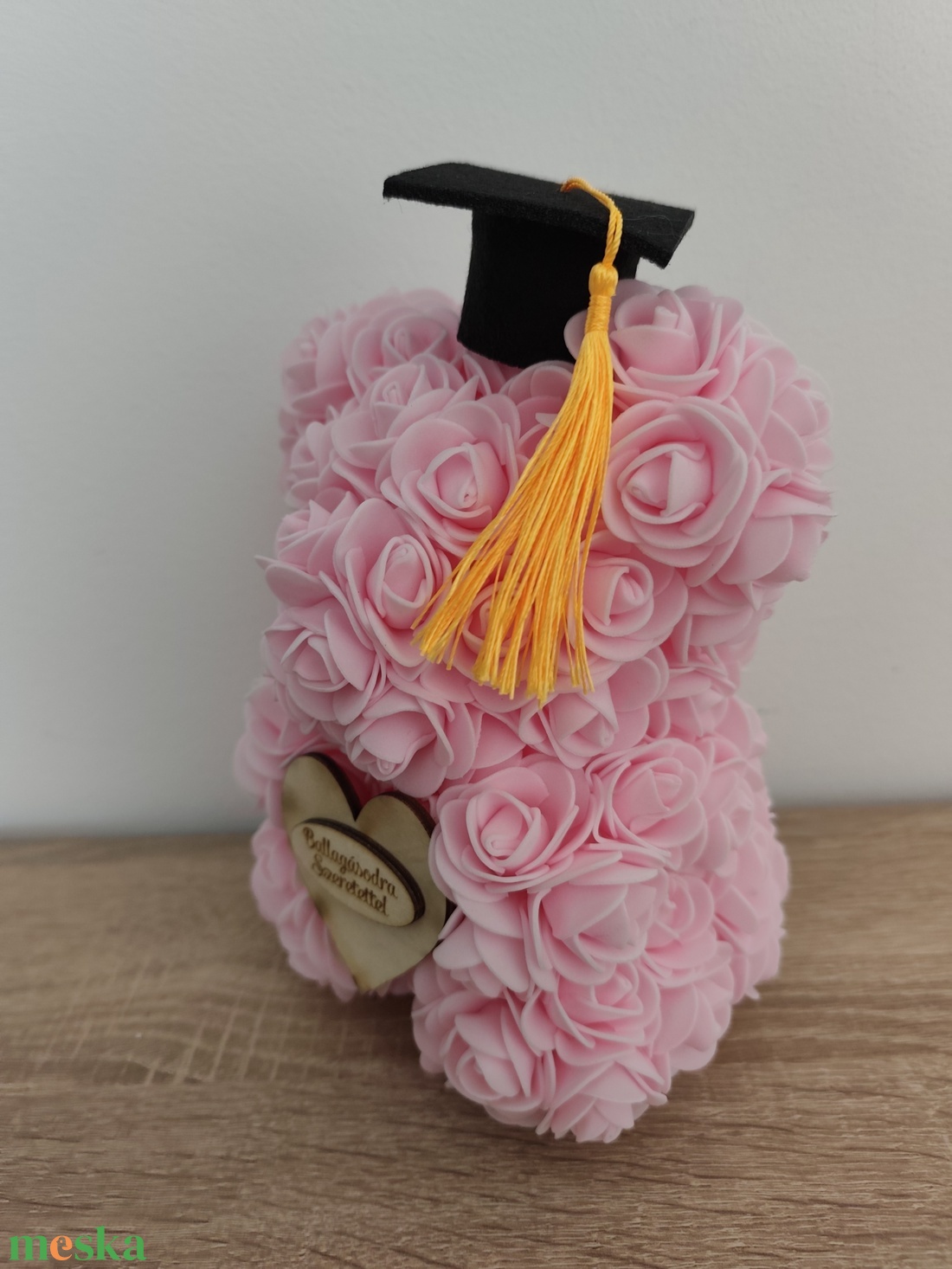 Ballagási rózsa maci - otthon & életmód - dekoráció - asztal és polc dekoráció - asztaldísz - Meska.hu