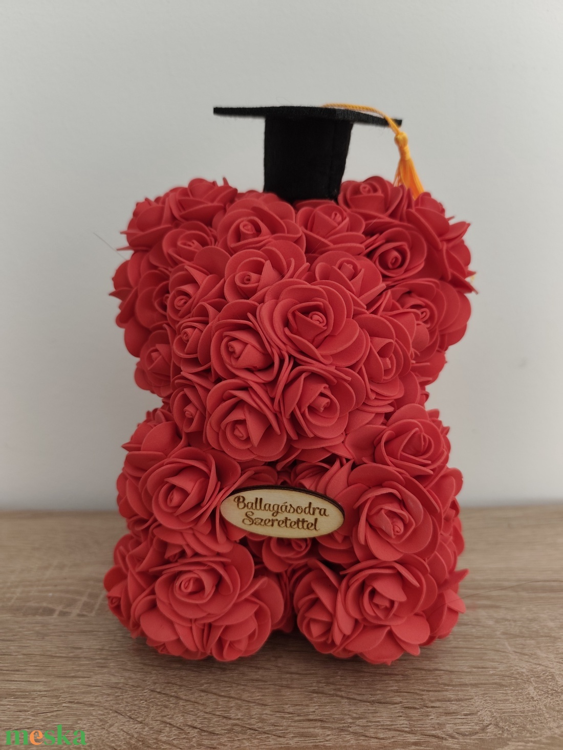 Ballagási rózsa maci - otthon & életmód - dekoráció - asztal és polc dekoráció - asztaldísz - Meska.hu