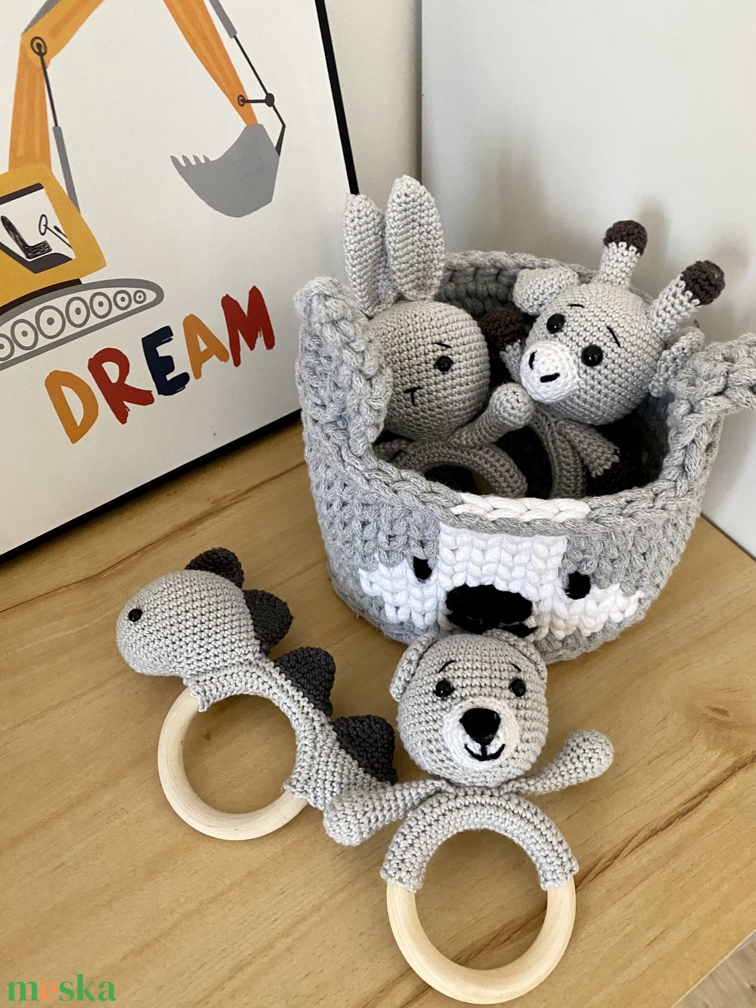 Babaváró ajándékcsomag (szürke) - játék & sport - babalátogató ajándékcsomag - Meska.hu