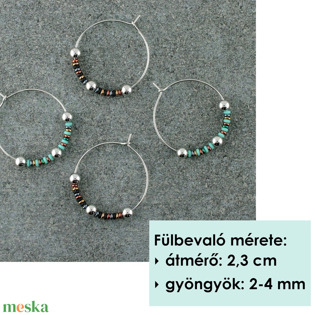  Két pár karika fülbevaló szettben / Mini fülbevaló gyöngyökkel / Kis karika fülbevaló ékszerszett / Ajándékötlet nőknek - ékszer - ékszerszett - Meska.hu
