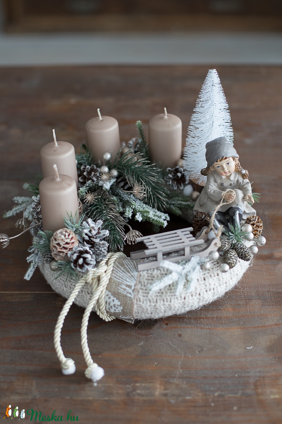 Adventi koszorú, karácsonyi asztali dísz - karácsony - Meska.hu