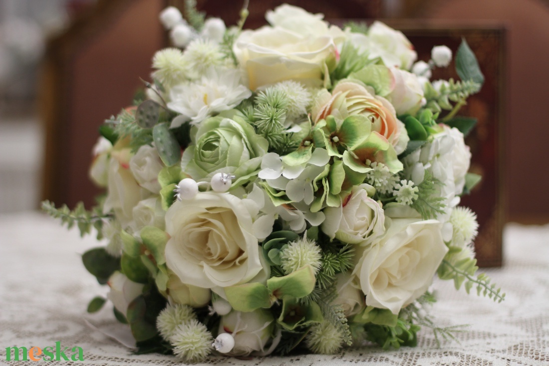Menyasszonyi csokor, örökcsokor, téli menyasszonyi csokor - esküvő - menyasszonyi- és dobócsokor - Meska.hu